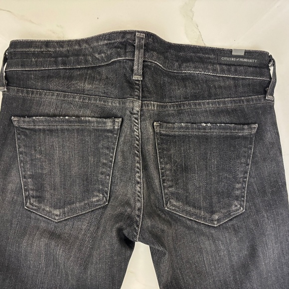 Womens Citizens of Humanity black/gray racer low rise skinny stretch jeans 25 - Picture 3 of 5